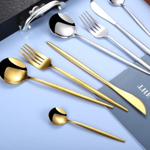 24pcs Cutlery Set /Gold Dinnerware Set /Kitchen DinnerSet/Tableware Set Knife Fork Spoon Luxury Cutlery Set Gift Luxury Gift
