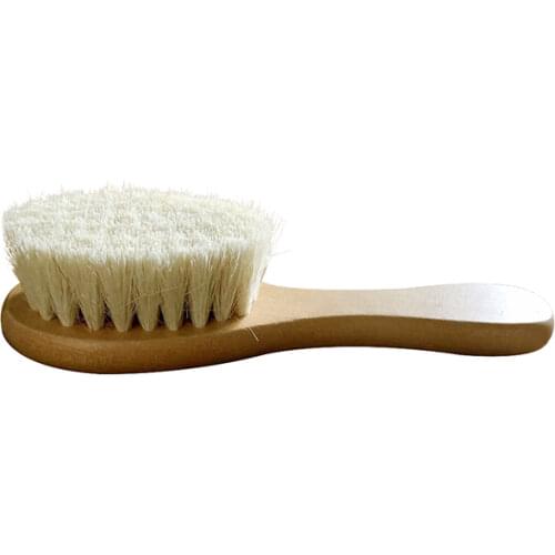 New baby care pure natural wool wooden comb baby wooden brush hair brush newborn hair brush comb massager