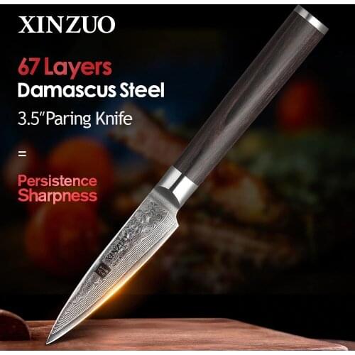 3.5 inches Fruit Knife 67 layers Japan Damascus Stainless Steel Kitchen Knives High Quality Paring Knife Ergonomic Handle