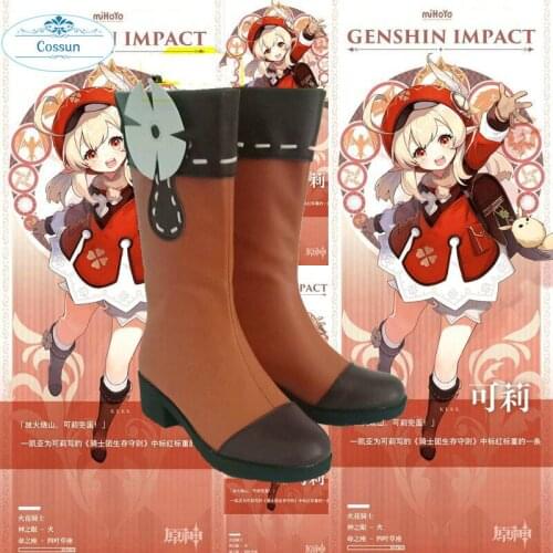 Genshin Impact Klee Cosplay Shoes Boots Halloween Carnival Cosplay Costume Accessories women High heels boots game