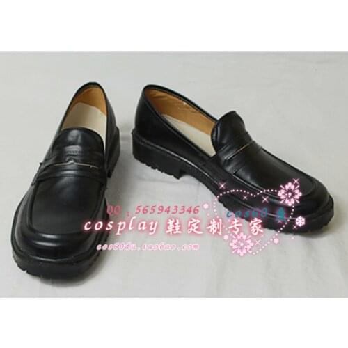 School Uniform Shoes Male Black Cosplay Hallowenn Shoes S008