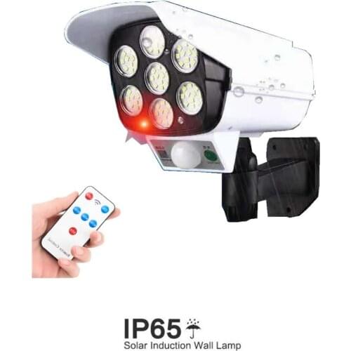 Remote solar fake monitor dummy camera LED Street Light Waterproof PIR Motion Sensor Smart Lamp Outdoor Garden Security Wall Lig