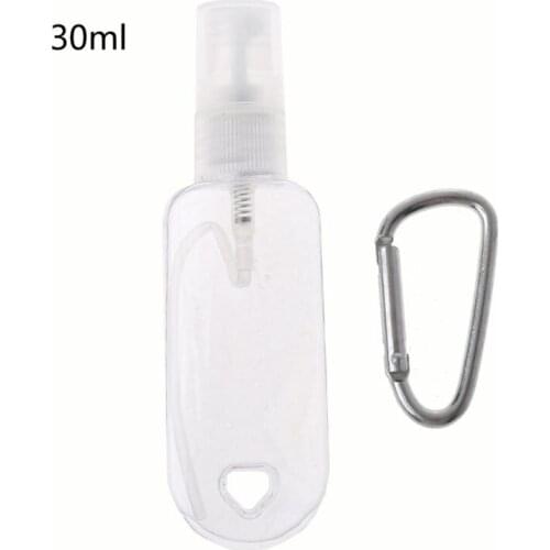 30ml 50ml Reusable Portable Mini Size Alcohol Spray Bottle Hand Sanitizer Travel Small Size Holder Hook Keychain Carrier