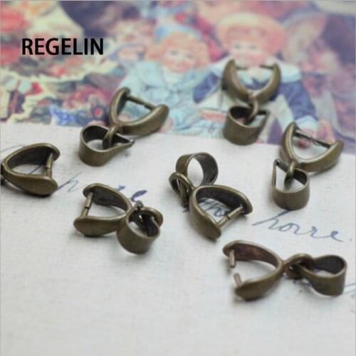 REGELIN 6X15mm 50pcs/lot Melon Seeds Buckle Pendant Clasps Hook Bail Clip Jewelry Charm Pendant Connector for DIY Jewelry Making