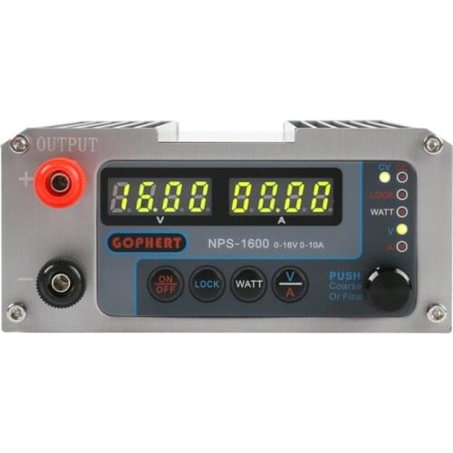 New Gophert NPS-1600 0-16V 0-10A Mini Adjustable Digital DC Switching Power Supply 110VAC/220VAC to 16VDC Transformer