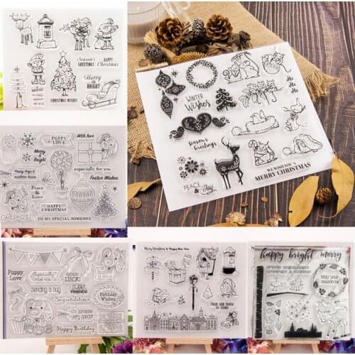 Christmas Clear Stamps for DIY Scrapbooking/Card Making/Kids Christmas Decoration Supplies Popular A2059