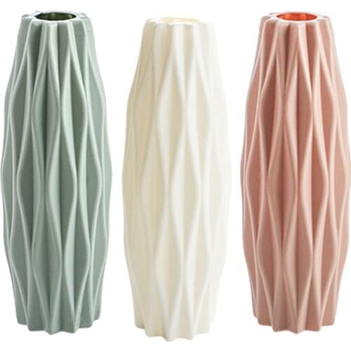 Nordic Plastic Flower Pot Statue Sculptures Figure Plant Dried Flowers Hydroponic Pot Crafts Living Room Decorations