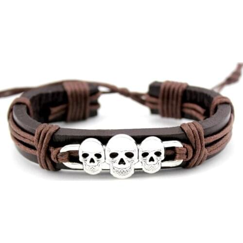 Dog Paw Crown Arrow Eiffel Tower Stars Dragon Dinosaur Halloween Skull Sea Turtle Hairdresser Scissors Skeleton Men Bracelet