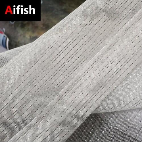 Modern Simplicity Bedroom Balcony Window Screen Simple Modern Shiny Silver Stripe Tulle Curtain Living Room Cortinas Cocina