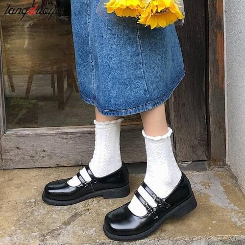 Lolita Shoes Mary Janes Shoes For Women Black Girls Shoes Woman Shallow Casual Shoes Female zapatos mujer low heels women