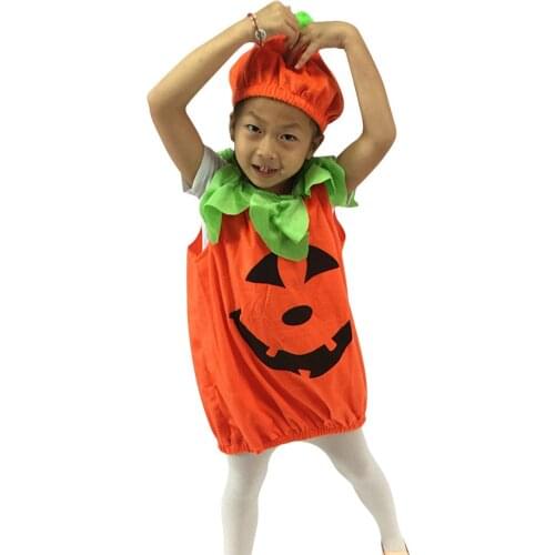 Party Holiday Clothes Halloween Party Costumes Toddler Baby Pumpkin Cosplay Costume for Baby Girl Boy Fancy Dress + Hat