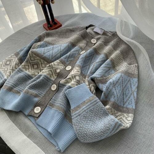 Knit Cardigans Sweater Women V Neck Loose Elegaht Thicked Pull Femme Print Casual Coat Flower Sweater
