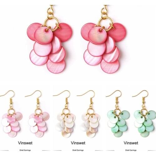 Natural Freshwater Shell charm pendant Womens Earrings Fashion Dangle Drop Long Lady Earrings Jewelry Wedding Party Gifts lady