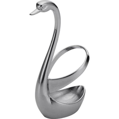 1/7 Pcs Fork Spoon Stainless Steel Zinc Alloy Swan Shape Tableware Storage Holder Fashion Wholesale Hot Sale Dinnerware Set 2021