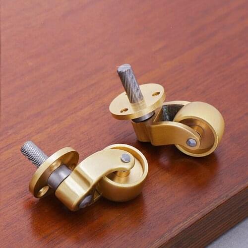 1 Pcs Metal Caster Brass Universal Wheel Copper Furniture Pure Steering Piano Tea Table Heavy Duty