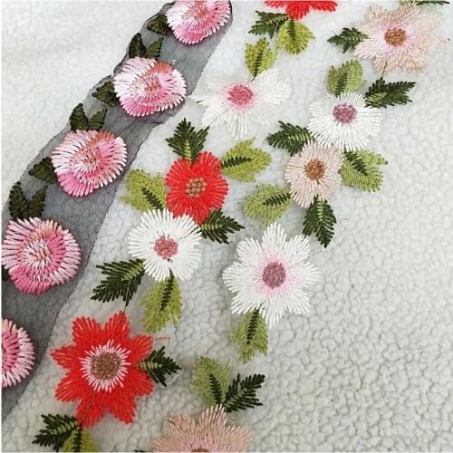 2 Yard 7cm Lace Fabric Trim Sew On Dress Clothing Applique Motif Blouse Sewing emboridery DIY Neckline Collar Costume Decoration