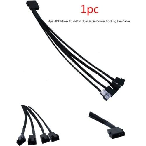 Mainboard CPU 4 PIN Fan Extention Cables PWM 4P Adapter Cable Computer Case Mainboard 4 PIN Power Cables & Connectors