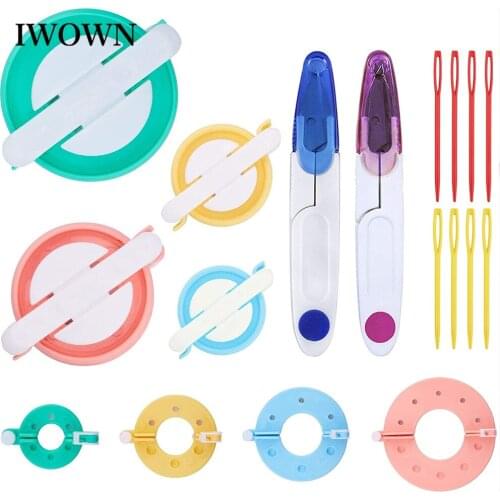 52pcs Pompom Maker Kits Knitting Loom Kit Fluff Ball Weaver Needle Craft DIY Wool Yarn Knitting Crochet Craft Tool Kit
