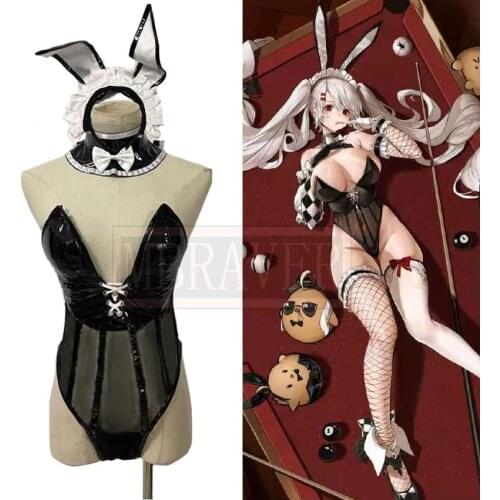 Azur Lane KMS Prinz Heinrich Bunny Girl Cosplay Costume Halloween Christmas Party Uniform Custom Made Any Size