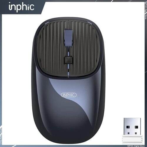 Inphic Wireless Mouse, 18-Month Battery Laptop Mouse with USB Receiver, 2.4G 2400DPI Ergonomics Cordless Mouse, 5 DPI, Portable