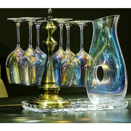 Dream Color Wine Glass Cup Holder Goblet 6 Pcs 2 Home Set Large European Luxury