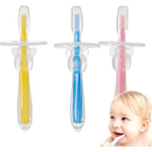 Baby Teethers Environmentally Safe Newborn Baby Teether Stick Chews Silicone Toothbrush Teething Rings Deciduous Tooth Brush