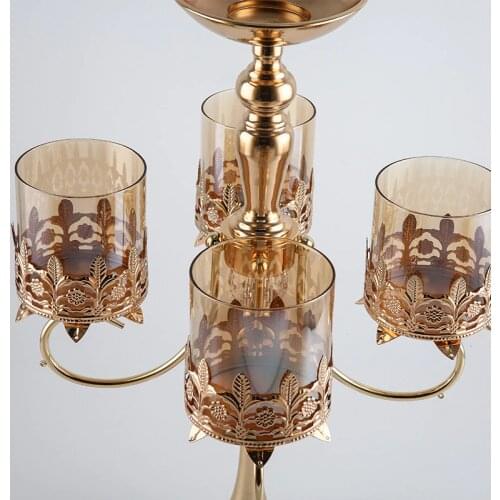 European retro minimalist metal glass candle holders creative ornaments romantic candlelight dinner home decor