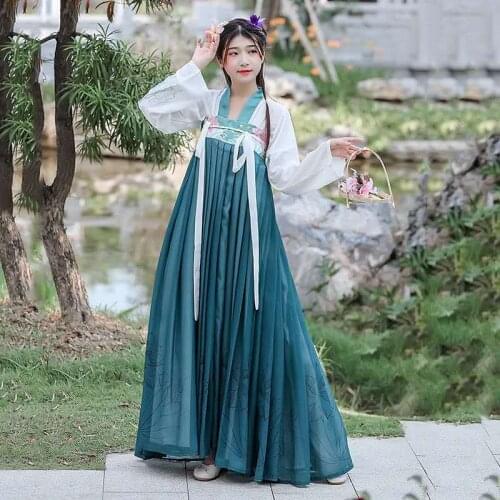 Chinese Traditional Hanfu Costume Woman Ancient Han Dynasty Dress Oriental Princess Dress Lady Elegance Tang Dynasty Dance Wear
