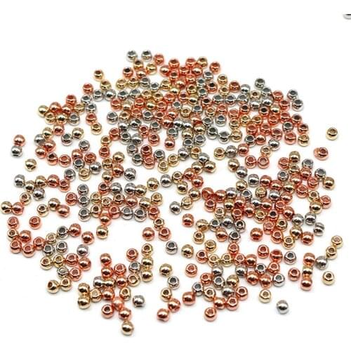 4MM 500pcs CCB Round Seed Spacer Beads Plastic Spacer Silver Plated Needlework Loose CCB Beads for Jewelry Making DIY