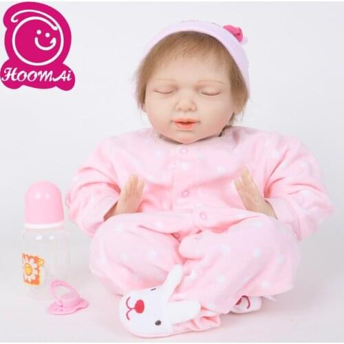 55CM Mohair Reborn Baby Doll Soft Cloth Body Silicone Reborn Baby Doll Newborn Babies Doll Kids Child Gift