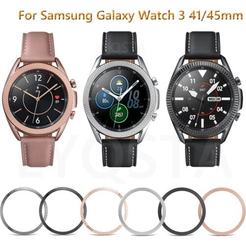 Metal Bezel ring For Samsung Galaxy Watch 3 41mm/3 45mm Cover Protection Ring Bumper Adhesive Case Galaxy Watch3 Accessories TPU
