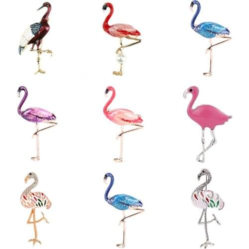 Fashion Creative Animal Flamingo Bird Brooch Women, Men Metal Brooch For Women Fashion Badge Brooches Jewelry