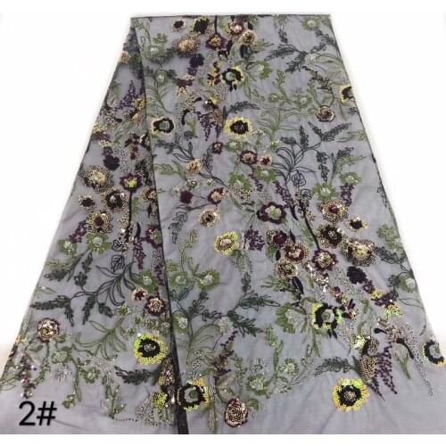 2020 new fresh and stylish little flowers dense embroidered beads French mesh high quality African tulle lace fabric
