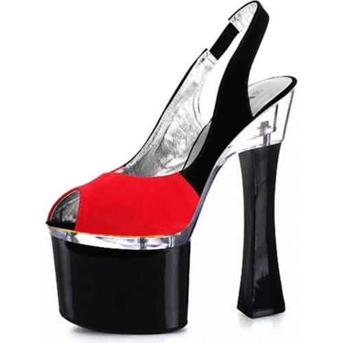 The new color matching stage party dress shoes Star magazine with super high heels 18 cm high Dance Shoes