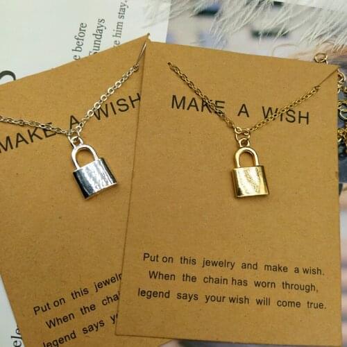New Fashion Necklace For Women Golden Silver Plated Padlock Trendy Necklace Gift For Friend Make Wish Neck Jewelry Wholesale