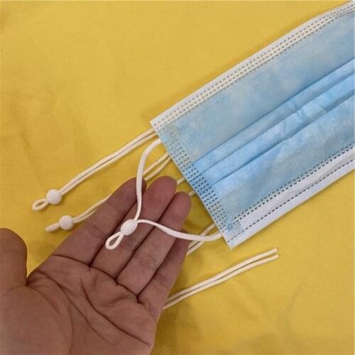 Wholesale 250 pcs mask soft elastic band string with Ajustable stopper buckles DIY sewing material
