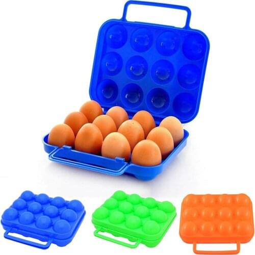 Portale 12 Grids Camping Picnic Hiking Outdoor Carrier Folding Egg Storage Case Box Holder Portable Kitchen Convenient Container