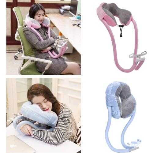Neck Pillow Airplane Travel for Sleeping,Head Neck Support Sleeping Pillows in ,U Shape Headrest Cushion with Phone Holder