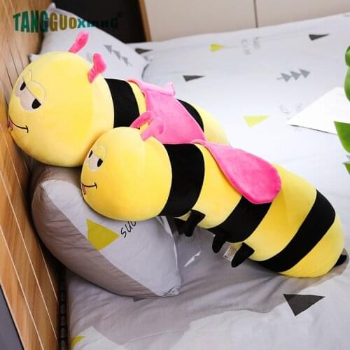 45-90cm Kawaii Bee Plush Toys Pillows Soft Stuffed Animal Doll Birthday Xmas Gift for Baby Kid girl Accompany Children
