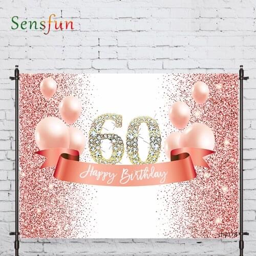LEVOO Photographic Background Pink Birthday Diamonz 60 Spot Banner Photo Studio Photocall Printed Shoot Prop Decor Fabric