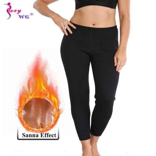 SEXYWG Womens Hot Thermo Body Shaper Neoprene Slimming Pants Thighs Fat Burner Workout High Waist Tummy Control Shapewear