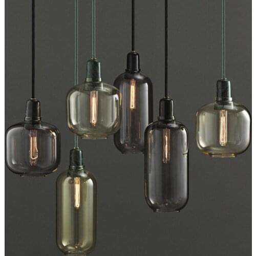 Nordic Postmodern Cylindrical Marble Glass Pendant Lamp Dining Room Living Room Bedroom Light Fixture E14 LED Restaurant Lights