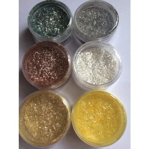 Mixed 6 colorful nail pigment powder