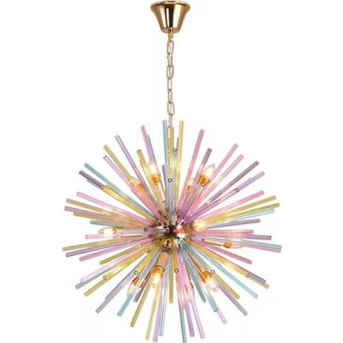 Nordic bar luxury LED crystal chandelier modern childrens room clothing store color decoration restaurant chandelier lighting