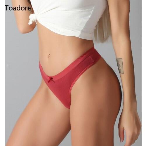 Toadore 100% Cotton Womens Thong G-String Thongs For Teenage Girls Tangas Mujer String Underwear Women T-back Pants Intimate