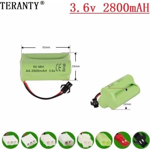 T Model ) 3.6v 2800mah NiMH Battery For Rc toy Car Tanks Trains Robot Boat Gun Ni-MH AA 2400mah 3.6v Rechargeable Battery 1Pcs