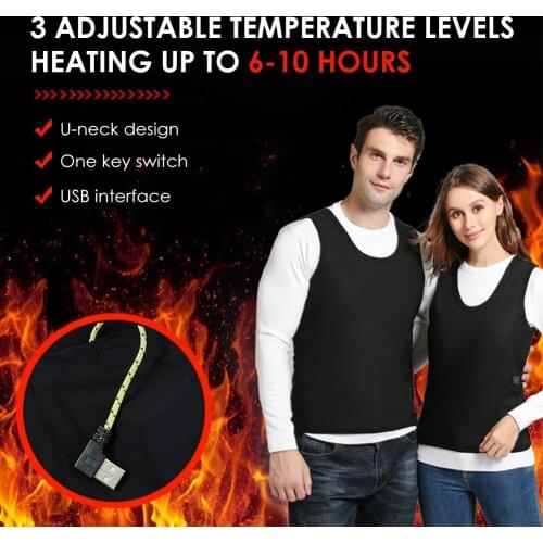 Woman Men Smart Heating Vest Heating Film Electric Heating Clothes USB Heating 3 Adjustable Warm Electric Heating Vest Jacket