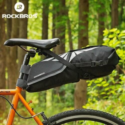 ROCKBROS Bike Bag Bicycle Saddle Bag Waterproof 8L Capacity Saddle Bag Foldable Cycling Tail Rear Bag MTB Bicycle Trunk Bags