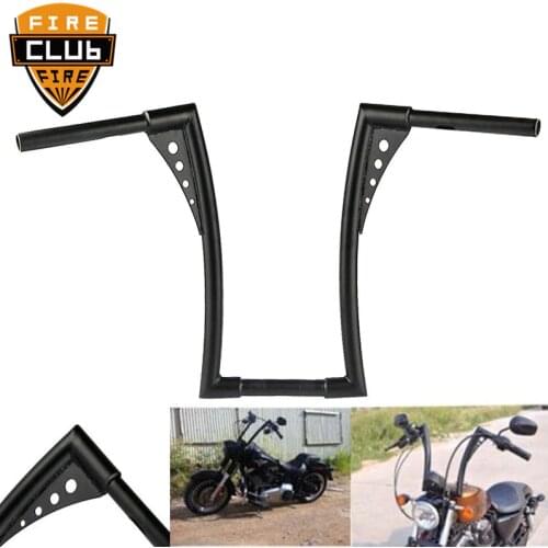 Black 16" Rise Ape Hangers bike Handlebar 1-1/4" Fat Bars 16 Rise Handlebars Fit for Harley Durable Quality