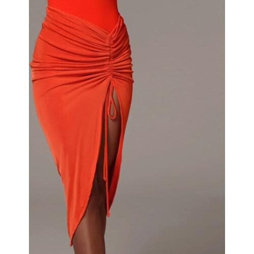 Skirts Women Irregular Pleated Drawstring Solid Chic Leisure Womens Skirt All-match Sexy Ruffle Sheath Fashion